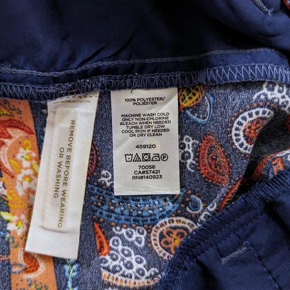 Ann Taylor LOFT Boho Paisley Patterned Belted Bow Tie Shorts - Picture 6 of 8